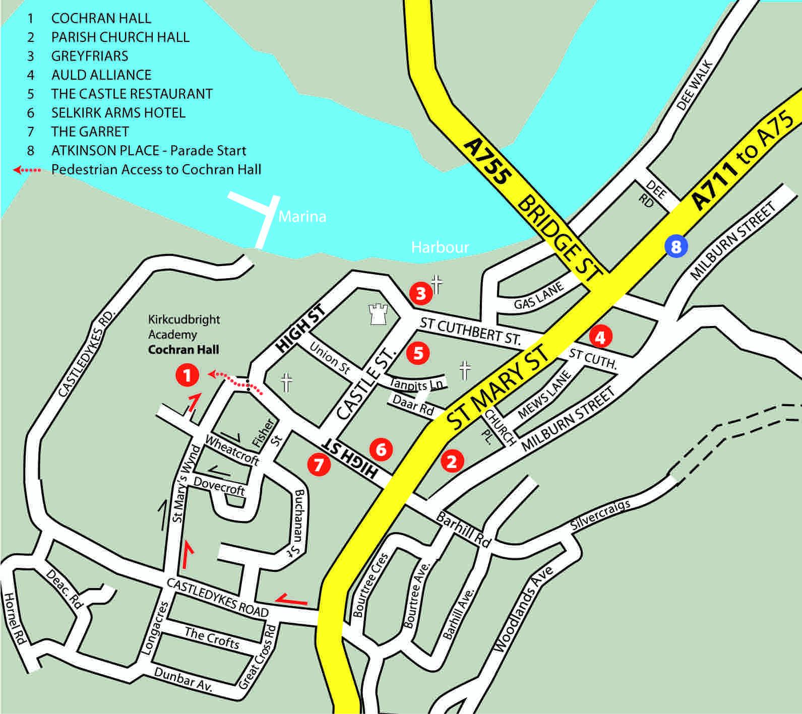 Venue Map - Kirkcudbright Jazz Festival